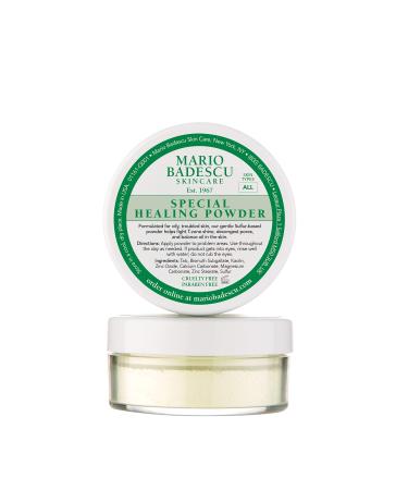 Mario Badescu Special Healing Face Powder for Oily and Troubled Skin, Reduces T-Zone Shine, Decongests Pores and Balances Excess Oil, Gentle Sulfur Powder for Skin Care