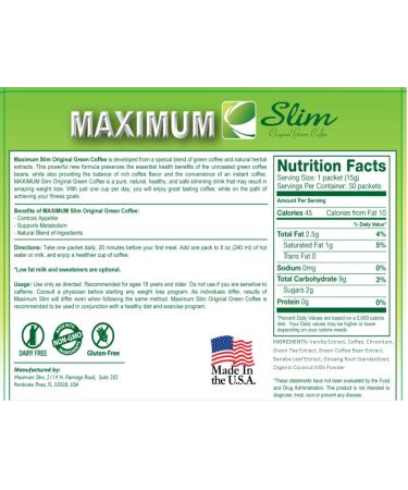 Organic Weight Loss Coffee with Green Coffee & Herbal Extracts - Metabolism Boost & Appetite Control - Buy Online on GoSupps.com