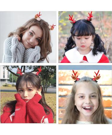 Golden Apple 4 Pairs Girls Novelty Antler Hair Clip Women Hair Barrettes Cute Deer Horn and Ears Christmas Hair Pins Xmas Party Supplies (Brown) - Buy Online on GoSupps.com
