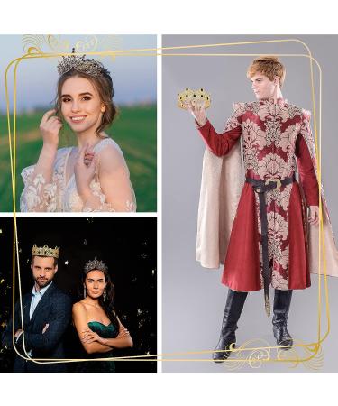 King and Queen Crowns Set - Black Rhinestone Crystal Royal Headwear for Wedding, Homecoming, Prom - 2 Pieces - Buy Online on GoSupps.com