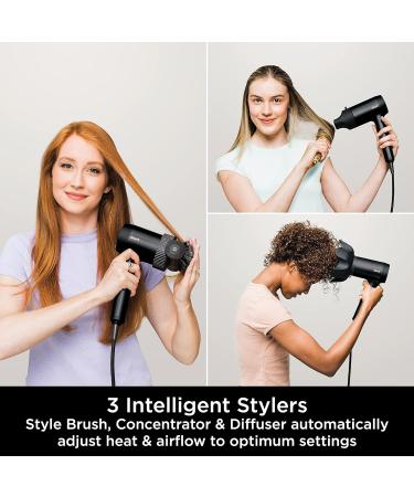 Shark STYLE iQ Ionic Hair Dryer & Styler HD120UK Black/Rose Gold with Brush & Diffuser - Buy Online on GoSupps.com