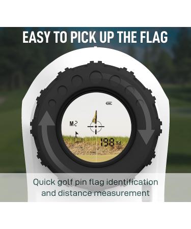High-Precision Laser Golf Rangefinder with Slope, Flagpole Lock, and Vibration - 6X 650 Disc for Golfing, Hunting, and Target Shooting - White Focus - Buy Online on GoSupps.com