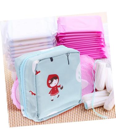 Lurrose Women's Mini Towel Storage Bag - Heart Design Menstrual Holder - Sky Blue 13x13x5cm - Ideal for Bandages & Daily Use - International Shipping Available - Buy Online on GoSupps.com
