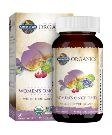 Garden of Life Organics Multivitamin for Women - Women's Once Daily Multi - Whole Food Multi with Iron Biotin Vegan Organic Womens Multivitamin for Health Energy Hair Skin and Nails 360 Tablets 6 Pack