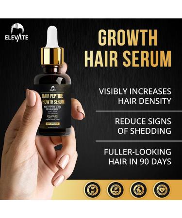 Elevate Multi-Peptide Hair Growth Serum - Caffeine & Biotin for Thicker Longer Hair | Vegan Hair Loss Treatment - Buy Online on GoSupps.com