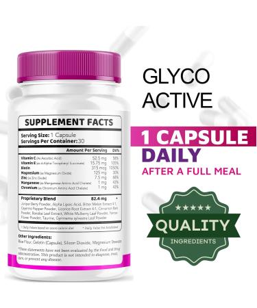 (2 Pack) Glyco Active Glyco Active Capsules Glyco Active Advanced Formula Glyco Active All Natural Formula Pills Glyco Active Capsulas Reviews 60 Capsules for 2 Months - Buy Online on GoSupps.com