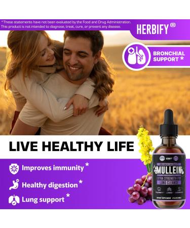 HERBIFY Bundle - Lions Mane & Mullein Grape 4 Fl Oz Drops - Supplement for Memory Focus & Clarity & Immune Support Lung Cleanse and Bronchial Support - Buy Online on GoSupps.com