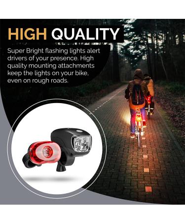SAMLITE LED Bike Light Set: Bright Headlight for Kids & Adults, Free Tail Light, Water Resistant, Easy Install, Multiple Modes - Cycling Safety - Buy Online on GoSupps.com