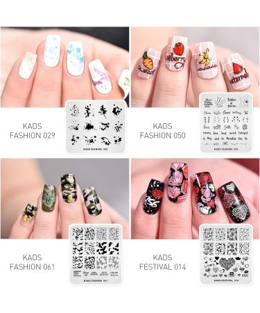 Alexnailart 20-Piece Nail Stamping Plates Set - Multi-Pattern Manicure Stencils Tool - Buy Online on GoSupps.com