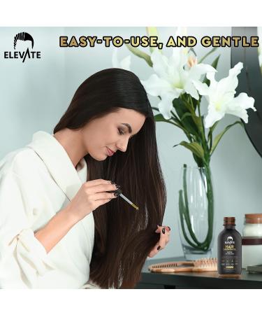 ELEVATE Hair Growth Oil - Biotin & Minoxidil Serum for Stronger, Thicker Hair | Natural Treatment to Stop Thinning & Hair Loss - Men & Women 2oz - Buy Online on GoSupps.com