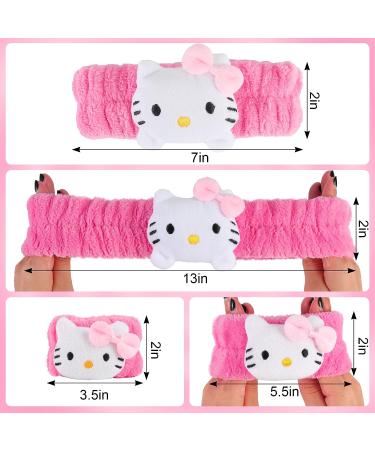 Cute Cartoon Spa Headband and Wristbands Set for Girls and Women - Pink Makeup Headband Set for Bath, Shower, and Beauty - Buy Online on GoSupps.com