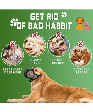 Dog Muzzle with Reflective Mesh - Breathable Dog Mouth Cover for Large Breeds - Prevent Biting Barking and Chewing - Black| XL - Buy Online on GoSupps.com