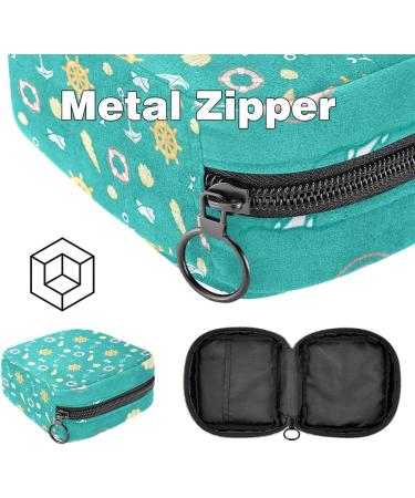 Stylish Menstrual Pad Bag with Zipper - Ladies Napkin Pouch & Tampons Collection Bag for Women & Girls (Compass Anchor) - Buy Online on GoSupps.com
