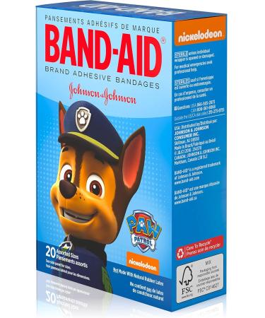 Buy Band-Aid Adhesive Bandages for Kids & Toddlers | Nickelodeon PAW Patrol | Assorted Sizes 20 ct | International Shipping Available - Buy Online on GoSupps.com