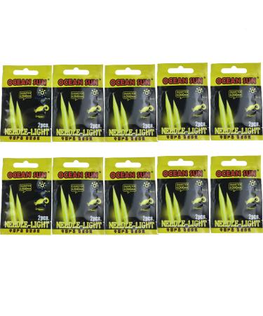 QualyQualy Glow Sticks for Fishing Lures Soft Baits Worms Jig Tails Light, Light Sticks for Soft Plastic Lures, Fishing Lures Glow Stick 100 Pcs 20 Pcs 10 packs