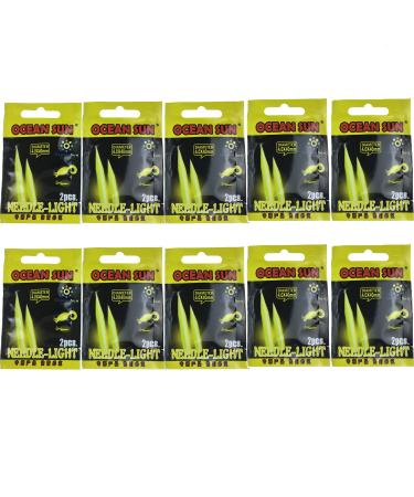 QualyQualy Glow Sticks for Fishing Lures Soft Baits Worms Jig Tails Light, Light Sticks for Soft Plastic Lures, Fishing Lures Glow Stick 100 Pcs 20 Pcs 10 packs