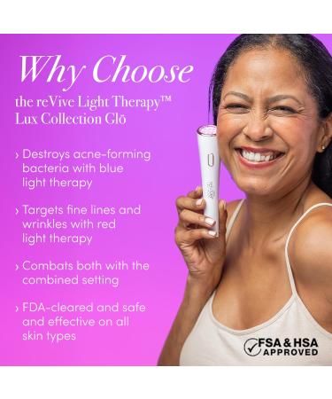 reVive Light Therapy Lux Collection GLO Acne Device - Red & Blue Light Therapy LED Wand for Clear Skin | International Shipping Available - Buy Online on GoSupps.com