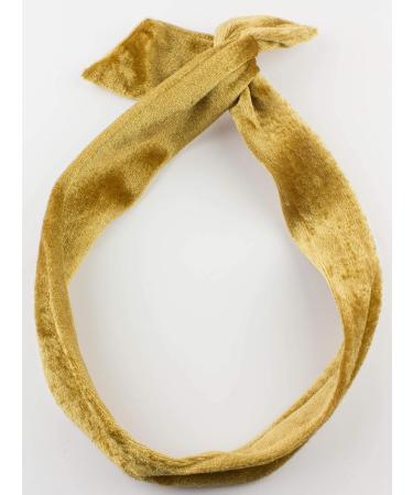 Mytoptrendz Wire Headband Plain Velvet Adjustable Bendy Usangi Wired Hair Band Hair Tie Twist Bowknot Rockabilly Retro Boho Rockabilly Scarf (Gold Beige) - Buy Online on GoSupps.com