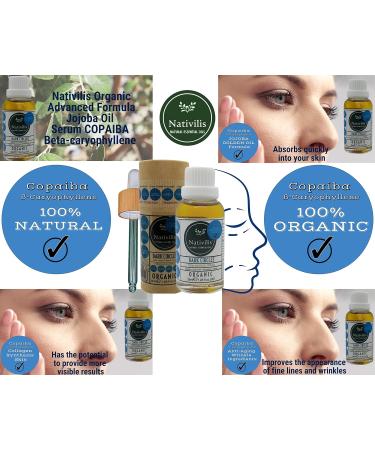 Nativilis Bio-Jojoba Oil Serum - Anti-Aging for Dark Circles Crow's Feet & Sagging Skin | Reduce Swelling with Copaiba Cedar Rosemary & Cypress - Buy Online on GoSupps.com
