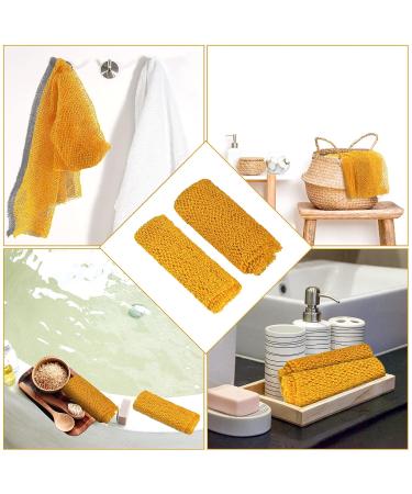 2 Piece African Net Bath Sponge Set - Exfoliating Long Body Scrubber & Back Washcloth (Yellow) - Perfect for Daily Use & Stocking Stuffers - Buy Online on GoSupps.com