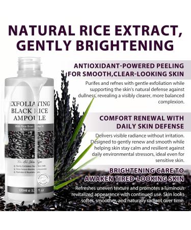 Black Rice Exfoliant and White Rice Peeling Glow Ampoule 100ml 2 PCS White & Black Rice Facial Serum Soft Exfoliating Face and Body Dead Skin Cells for All Skin Types - Buy Online on GoSupps.com
