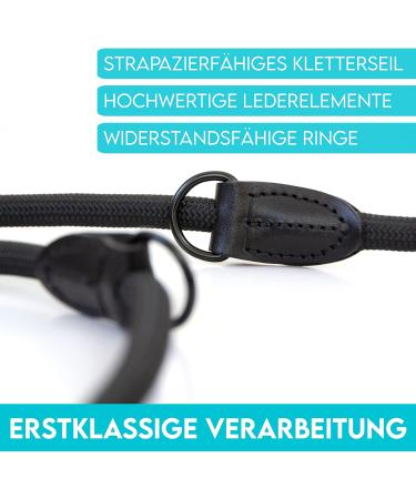 Buy Dog is K nig Adjustable 2.3m Dog Leash | Robust with Security Carabiner | 3-Way Adjustable for Medium & Large Dogs | Durable Black Leash with Leather Caps - Buy Online on GoSupps.com