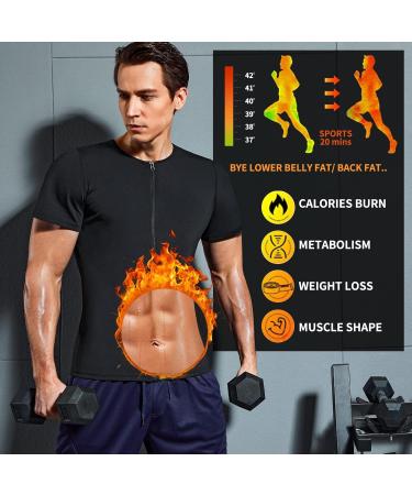 Bingrong Sauna Shirt for Men - Sweat Loss Vest & Body Shaper | Neoprene Fitness Corset | Black Sauna Suckers Top - Buy Online on GoSupps.com