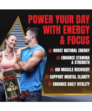 Himalayan Natural Shilajit Gummies for Men Made in USA True Gold Pure Himalayan Shilajit for Men Gummies Energy & Focus Support with Ashwagandha & Sea Moss Vegan 60 Count - Buy Online on GoSupps.com