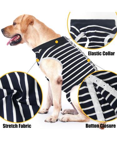 Shop XL Blue Striped Doton Hospital Suit for Dogs & Cats | Wound Protection Medical Clothing & After Surgery Cone Replacement - Buy Online on GoSupps.com