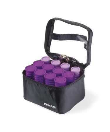 Conair Instant Heat Compact Hot Rollers w/ Ceramic Technology Black Case with Purple Rollers