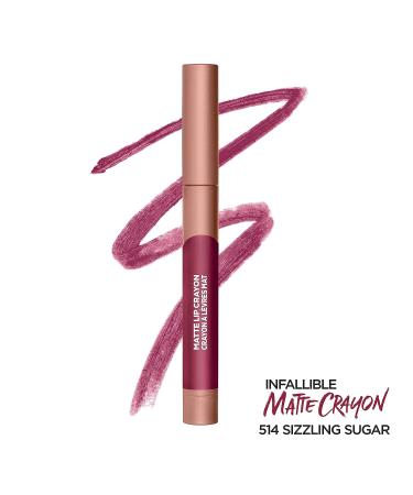 L'Oreal Paris Infallible Matte Lip Crayon - Sizzling Sugar | Long-Lasting Lip Color - Buy Online on GoSupps.com