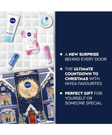 NIVEA Advent Calendar 2024 Women's Gift Set Includes Moisturiser Face Masks Lip Balms Body Cream Shower Gel Anti-Perspirant and More Complete Skincare Set - Buy Online on GoSupps.com