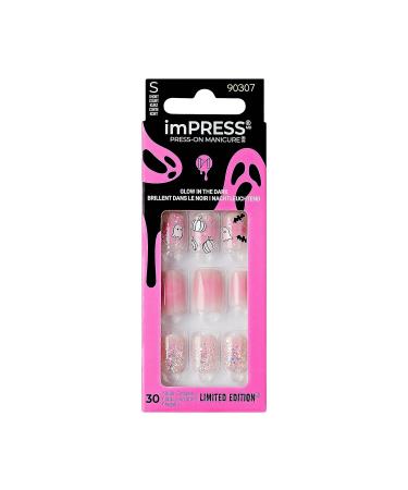 Buy KISS imPRESS Halloween Press-On Manicure - Chip Proof Smudge Proof Waterproof Pink Nails with PureFit Technology | Short Square Shape Prep Pad & Accessories - Buy Online on GoSupps.com