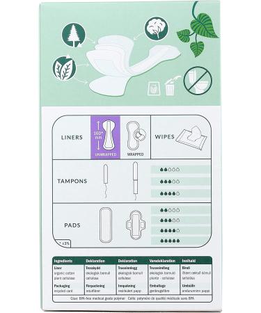 Natracare Organic Cotton Thong Panty Liners - 30 Pack | Eco-Certified Cellulose Pulp & Plant Starch | Natural & Biodegradable - Buy Online on GoSupps.com