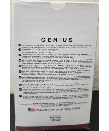Genius for Men Eau De Parfum - High-End Fragrance with a Combination of Mandarin Rosemary Galbanum & Pine Needle - Fragrance That Will Get You Noticed - 100ml Bottle with 100% recycled box - Buy Online on GoSupps.com