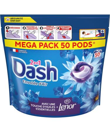 Dash 2-in-1 PODS Laundry Capsules 50 Washes Flight Air Ultra Cleaning and Long-Lasting Freshness Removes Inlaid Dirt and - Buy Online on GoSupps.com