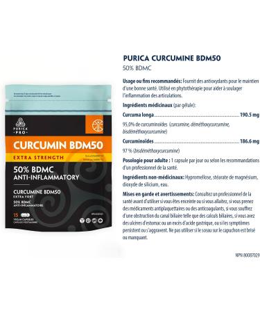 PURICA - Curcumin BDM50 Extra Strength 15 Vegan Capsules - Source of Antioxidants - Help Relieve Joint Inflammation 15 count (Pack of 1) - Buy Online on GoSupps.com
