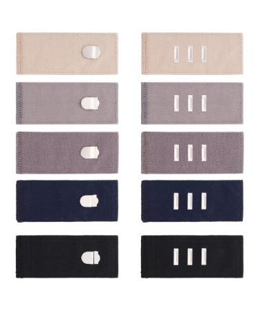 Mabor 10pcs Waist Extenders with Metal Hook for Pants Trouser Extenders Women & Men Jeans Trousers Skirts Pregnancy Maternity Mixed Colors Adjustable & Invisible Pants Waist Extenders
