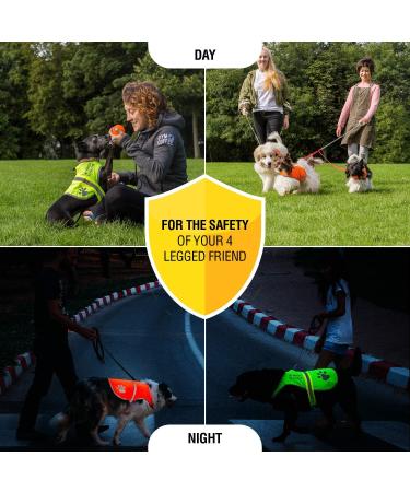 4Legriend Dog Safety Vest - High Visibility XL in Yellow | Outdoor Protection for Dogs 5 Sizes Day & Night Safety from Cars & Hunting Accidents - Buy Online on GoSupps.com