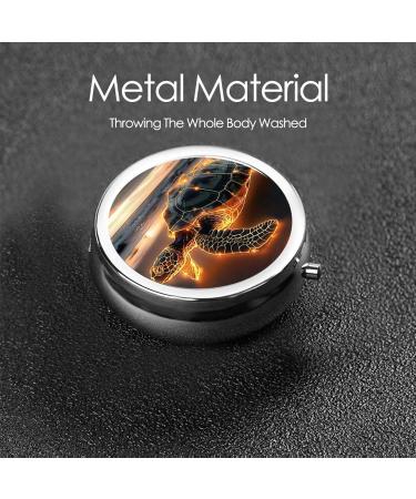Shop Glittering Turtle Portable Metal Pill Box - Round Mini 3-Compartment Design for Small Pills | Ideal for Travel | Buy Now - Buy Online on GoSupps.com