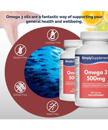 Omega 3 500mg EPA & DHA | 2 x 180 Capsules | UK Made - Buy Online on GoSupps.com