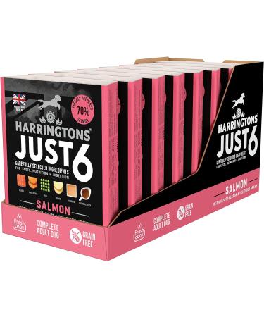 Harringtons Just 6 Complete Grain Free Hypoallergenic Salmon & Veg Wet Adult Dog Food 380g (Pack of 8) - In A Tasty Gravy Salmon 380 g (Pack of 8) - Buy Online on GoSupps.com