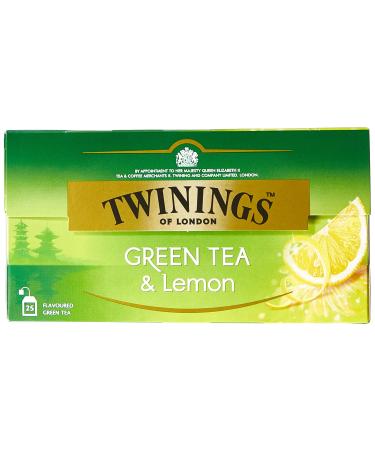 Twinings green tea and lemon - green tea with a refreshing lemon taste in the tea bag - unique green tea mixture refined with lemon peel 25 tea bags (40 g) green tea & lemon