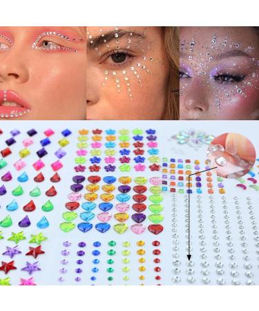 10 Sheets of Self-Adhesive Rainbow Gem Stickers - Eye Face & Body Jewels for Makeup and DIY Craft - Rhinestone Festival Accessories - Buy Online on GoSupps.com
