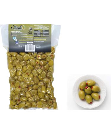 Greek Green Olives with Red Pepper's Pasta | 1kg Vacuum-Sealed | Traditional Chalkidiki Variety |Key in The Mediterranean Diet | Loaded with Important Nutrients and Antioxidants| No Preservatives - Buy Online on GoSupps.com