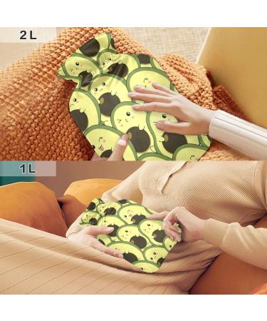 YOUJUNER Avocado Hot Water Bottle - 1L Cute Pattern Cover for Comfort & Warmth | Best Bed Bottle for International Shipping - Buy Online on GoSupps.com