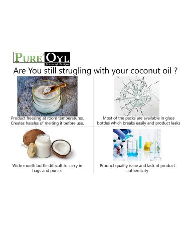 PUROLEO 100% Extra Virgin Coconut Oil 4 Fl Oz for Face and Hair | Cold Pressed | Microwaveable Spill-Free Bottle | Ideal for Travel | Smart Sensor - My Personal Pack - Buy Online on GoSupps.com