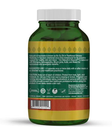 Harmony Nutraceuticals Bakuchi & Beyond Skin & Blood Harmony Herbal Supplement 120 Vegan Capsules Synergized with Bhringraj Ashwagandha Bhumi Amla Kutki Makoi Dr. Gumman's Clinical Grade - Buy Online on GoSupps.com