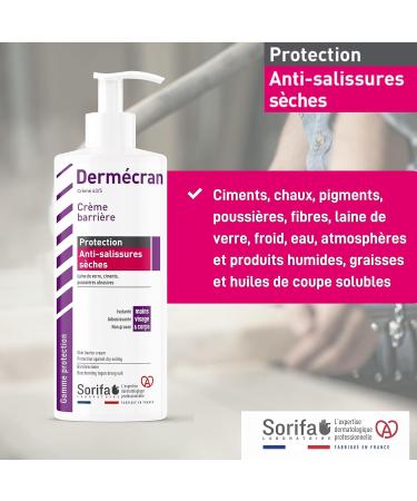  SORIFA Pack of 24 Derm cran Barrier cream - Protection AGAINST DRY SOILS Glass wool cement - dust Hands face and body High tolerance 500 ml pump bottle. - Buy Online on GoSupps.com