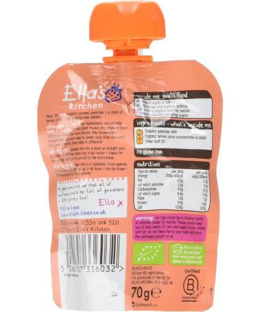 Ella's Kitchen Peaches Baby Food 70g - Organic Puree for Healthy Babies - Buy Online on GoSupps.com
